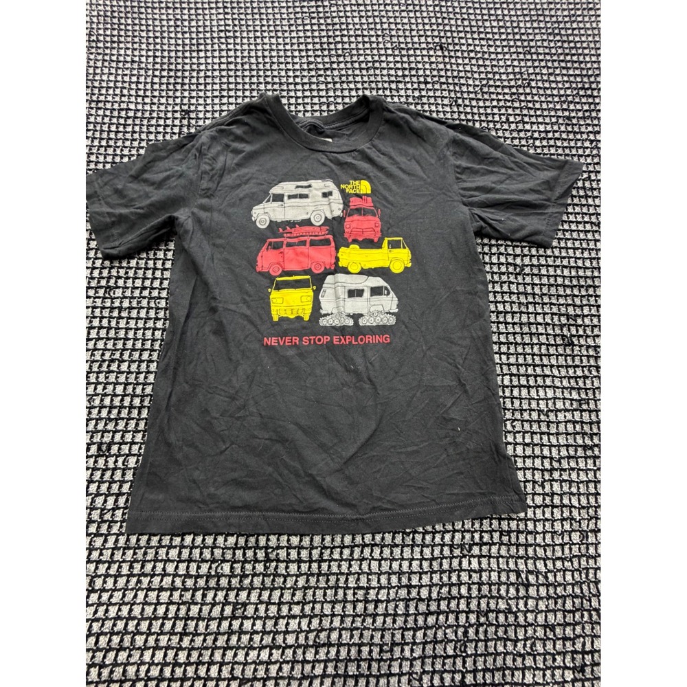 The North Face Graphic T-Shirt Boys M 10/12 Black Never Stop Exploring